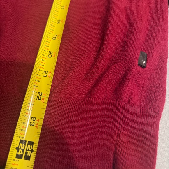 7 For All Mankind Sweater Mens Small-Med Red Pullover Crewneck Lightweight Knit - Picture 8 of 8